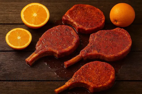 Ароматная свинина с апельсинами и зеленью на мангале - Маринование в апельсиновом соке