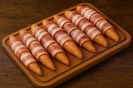 Курица в беконе с освежающим розовым маринадом - Подготовка бекона