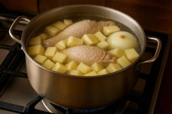 Борщ с индейкой - Добавление картофеля