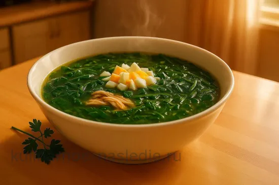 Куриный суп со шпинатом и черемшой - шаг 5. Подготовка яиц и подача