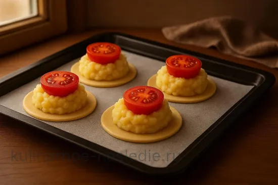 Аппетитные пирожки с картошкой и помидорами - шаг 5 (изображение)