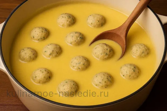 Суп-пюре с куриными фрикадельками и плавленым сыром - шаг 3 (изображение)