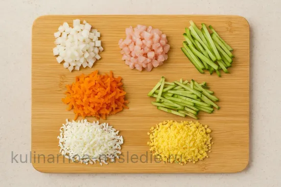 Салат «Пингвин» - шаг 1