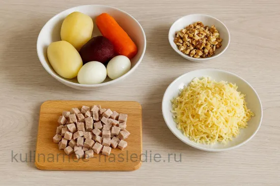 Салат «Шапка Мономаха» - шаг 1 (изображение)