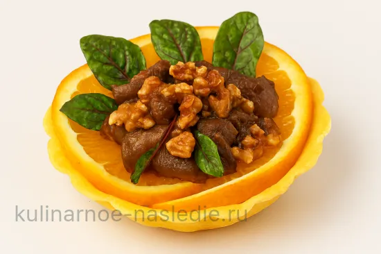 Сырные корзиночки с куриной печенью и апельсином - шаг 5 (изображение)