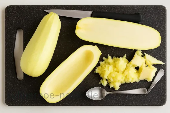 Фаршированные кабачки с мясом и сырной корочкой - шаг 1