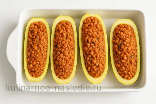 Фаршированные кабачки с мясом и сырной корочкой - шаг 4