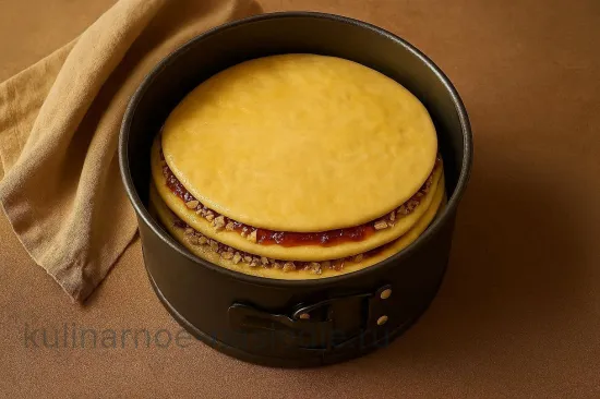 Слоёный кулич с джемом и орехами - шаг 5