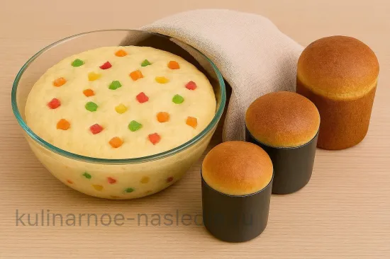 Пышные куличи на сметане с цукатами - шаг 3 (изображение)