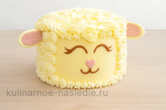 Торт "Барашек" - нежный шоколадный десерт с кофейными нотками - Оформление коричневыми деталями