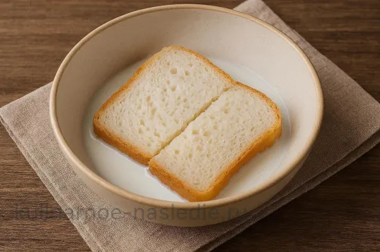 Рыбные котлеты из минтая - Подготовка хлеба