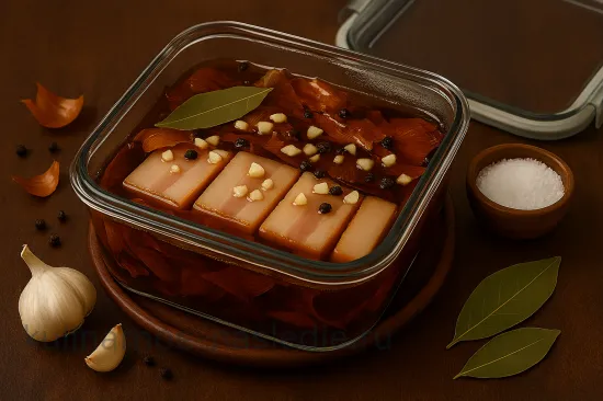 Сало в луковой шелухе холодным способом - Засолка