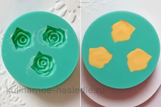 Расписное пасхальное печенье с розами - Розы из мастики