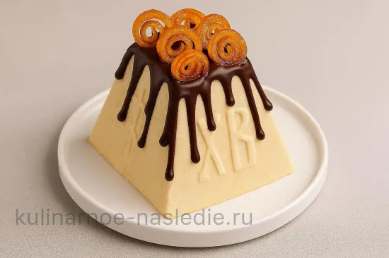 Творожно-апельсиновая пасха с рикоттой - Финальное украшение шоколадом