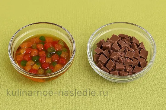 Шоколадный кулич с апельсинами - Подготовка добавок
