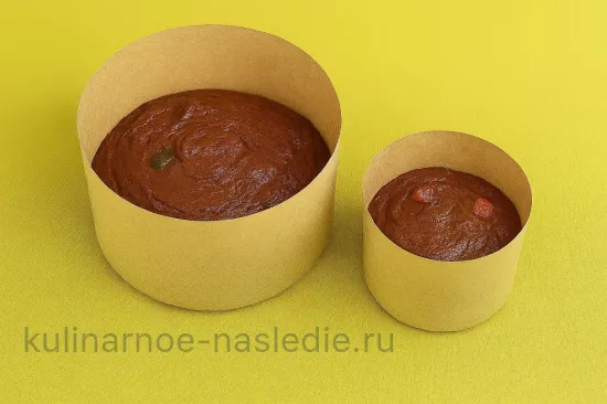 Шоколадный кулич с апельсинами - Распределение по формам