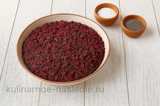 Свекольное пхали с грецкими орехами - Замес