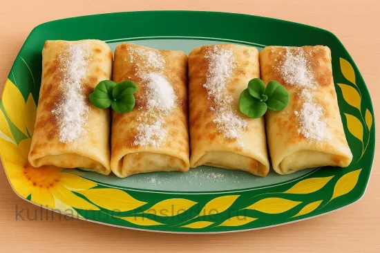 Блины с яблоками и грецкими орехами - Украшение перед подачей