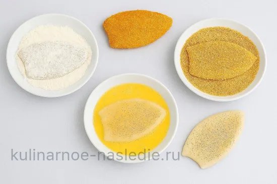 Отбивные кальмары в сухарях - Тройная панировка для хруста