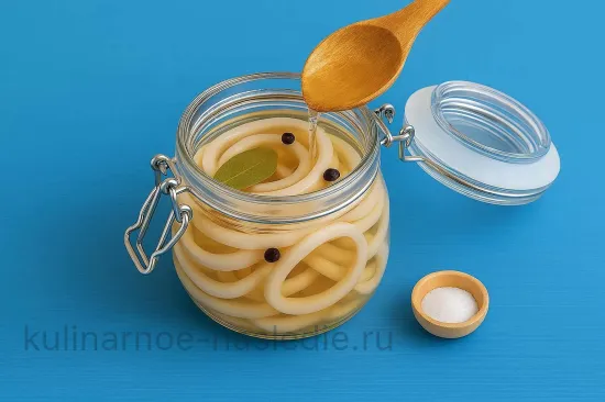Маринованные кальмары в лимонном соке - Заливка и маринование