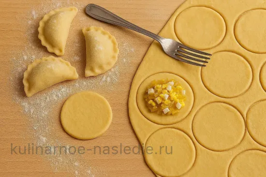 Вареники по-сибирски - Замес теста на вареники и формовка
