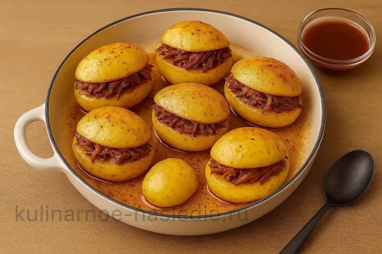 Рубленая свинина в картофеле - Запекание в духовке