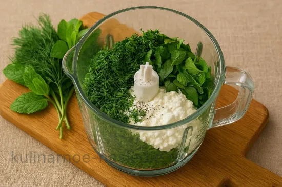Рулет из индейки с мятой и орехами - Готовим сырную начинку с зеленью