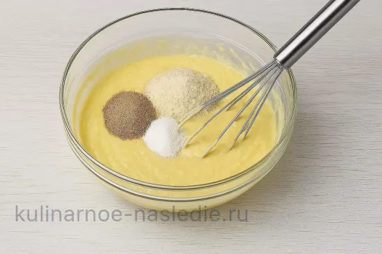 Панкейки из кокосовой муки - Вводим сухие ингредиенты