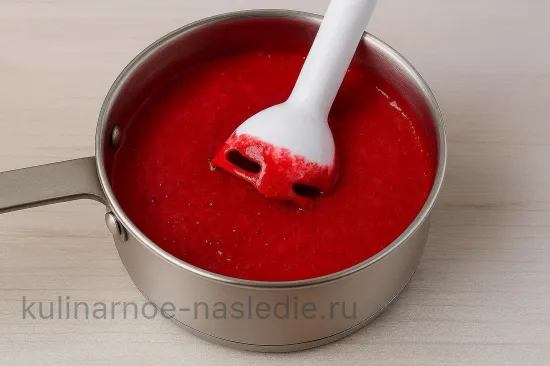 Желе из клюквы с малиной - Пюрирование