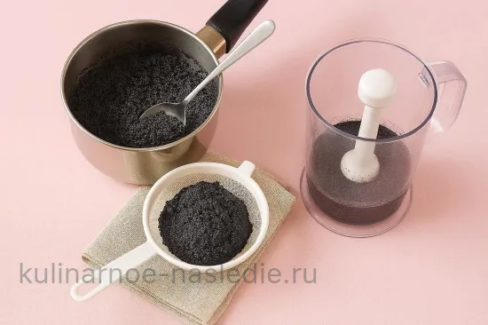 Пирог с вишней, маком и джемом - Подготовка мака