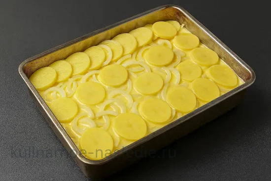 Картофель под сыром - Сборка и запекание