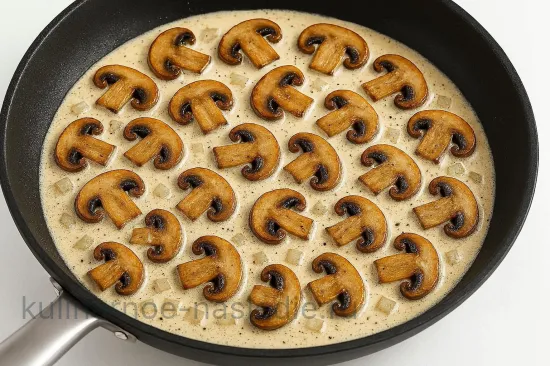 Рыбка с грибами и сыром - Сливочная заливка