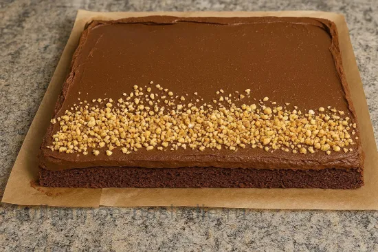 Рождественское полено - Сборка с кремом, орехами и бананом