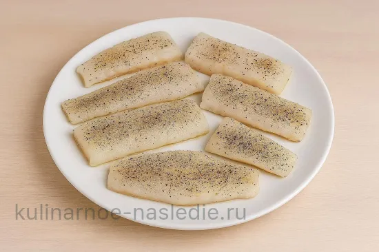 Сайда с помидорами и взбитыми белками - Подготовка филе сайды