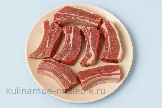 Запечённая баранина с картофелем - Подготовка рёбрышек