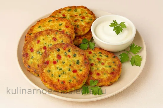 Драники с овощами - Подача